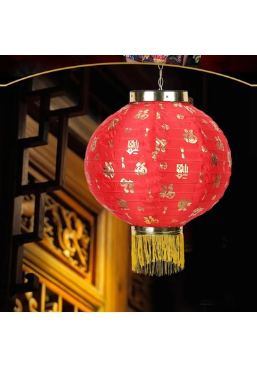 Tenfowee Kırmızı Yuvarlak Saten Fenerler, Yağmurlu Ve Güneşli Dayanıklı, 10 İnç 2 Adet , Antik Kasabalar, Restoranlar Dekorasyonu Kırmızı