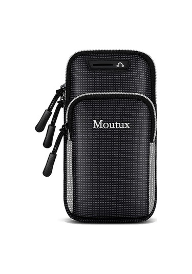 Moutux Outdoor Koşu Cep Telefonu Kol Çantası Unisex Su Geçirmez Spor Kol Bandı Gri Gri Gri