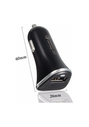 Yeniled Hızlı Şarj 3.0 Usb Voiture Chargeur Rapide Adaptateur Pr Telefon Mp4 - Siyah - Siyah Siyah