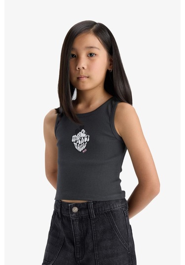 Defacto Kız Çocuk Disney Mickey & Minnie Bisiklet Yaka Atlet E6519a825hsar211 Antrasit