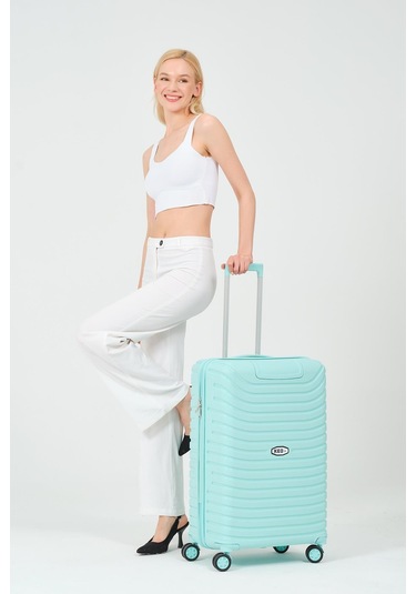 Keo-plus Turkuaz Orta Boy Silikon Kırılmaz Pp Valiz Turkuaz