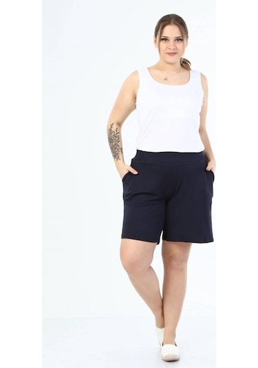 Myline Beli Lastikli Cepli Penye Şort (490575798)