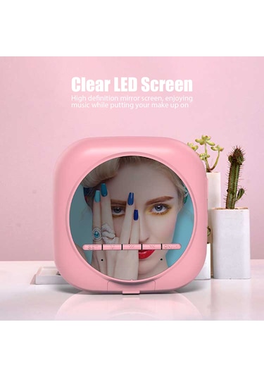 Xiyyadms Siyah Led Ayna Ve İki Alarmlı Bluetooth Hoparlör - Tf Kart Çalma, Sesli Ödeme Bildirimi, Ayarlanabilir Parlaklık, Usb Girişi Hyj-q12