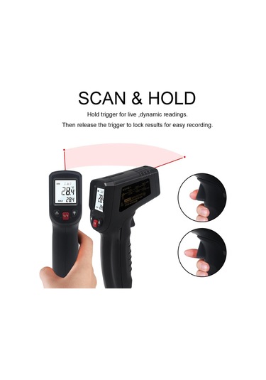 Dijital Kızılötesi Termometre Temassız Lazer Termometre Ir Lcd Ekran Sıcaklık Ölçer Tabanca Pirometre Sıcaklık Aletleri