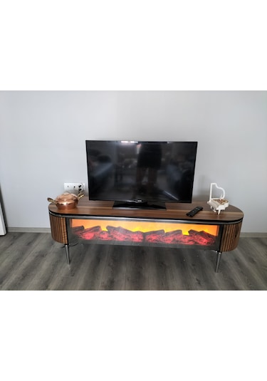 Desing Tv Sehpası 170cm Ceviz+gümüş