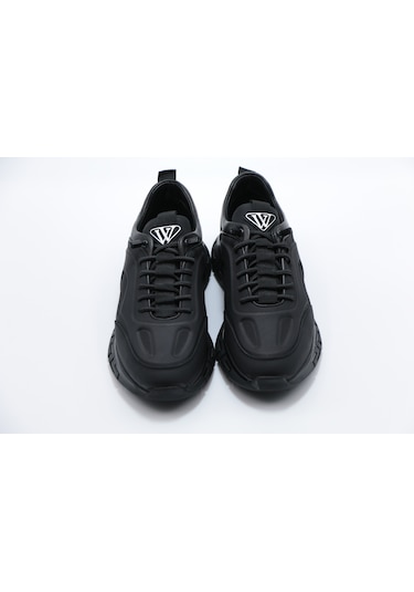 Voyager 6706 Siyah Hakiki Deri Erkek Günlük Ayakkabı Siyah