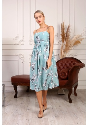 Aymeravm - Sırt Dekolteli Ip Askılı Desenli Kadın Elbise - Kn... (547454546)