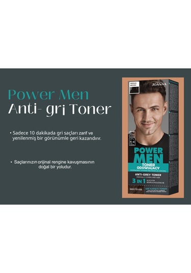 Power Men Anti-grey Toner 3ü1 Arada 03 Orta Kahverengi