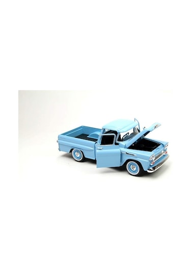 Motormax 1:24 W/b American Classics 1958 Chevrolet Apache Fleet Side Pickup Diecast Mavi