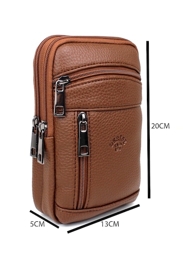 Taba Erkek Çanta Omuz Askılı Çanta Postacı Erkek Omuz Çantası Taba