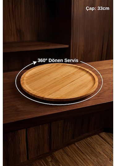 Bambum Lily Dönen Servis Tabağı 33 Cm.büyük