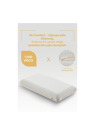 Büyük Boy Ortopedik Visco Yastık - Air Comfort Cilt Dostu Anti Uv Xxl Uyku Yastığı Yumuşak Tuşe Beyaz