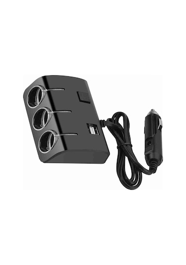 Moveevo Araç Çıgarette Aleti Bölücü 3lü, 2 Usb Portlu Hızlı Şarj, 120w Maksimum Güç, Usb Anahtarı Ve Led Göstergeli, Tüm Araçlar İçin