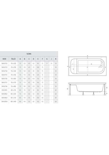 Shower 80X110 Oturmalı Mini Küvet