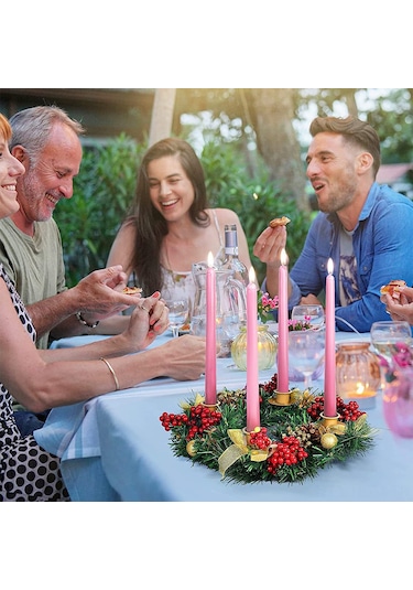 Suofeng 30 Cm Plastik Noel Çelenk, Yeşil Dekoratif Yılbaşı Süsü, Otel Ve Alışveriş Merkezi İçin