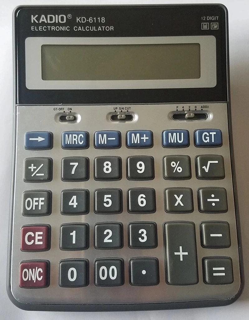 Kd-6118 12 Haneli Büyük Boy Hesap Makinesi Çok Renkli