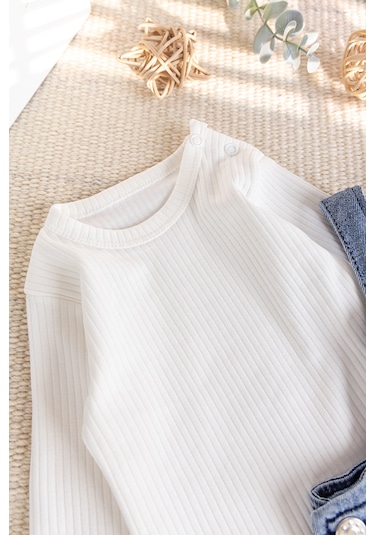 Çep Detaylı Erkek Bebek Salopet Tulum Set mavi