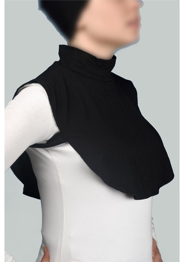 Altobeh Düz Balıkçı Yaka Boğazlı Penye Tesettür Kadın Yakalık Boyunluk - Siyah