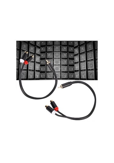 Kosona 2 Adet Rca Bölücü Kablosu - 1 Erkek 2 Dişi Y Tipi, Stereo/mono Adaptörü, Altın Kaplı, 0.3m, Hoparlörler Ve Ev Sinemaları İçin 3686mff