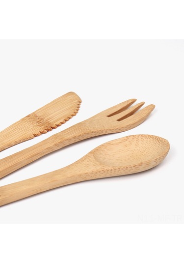 Mufunye 16cm Dişli Bambu Bıçak, Spor Ve Piknikler İçin Taşınabilir 3'lü Beste: Bıçak-çatal-kaşık, Ev Ve Dışarı Kullanıma Uygun Diğer