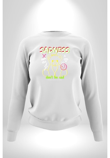 Üzüntü Üzülme Unisex Beyaz Sweatshirt Beyaz