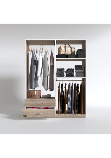 Kenzlife giysi dolabı şemsettin 175*120*40 crd gardırop 2 çekmeceli