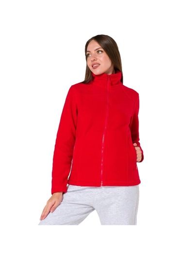 Şensel, Kadın Polar Mont, Kırmızı -99E302- Cepli, Outdoor