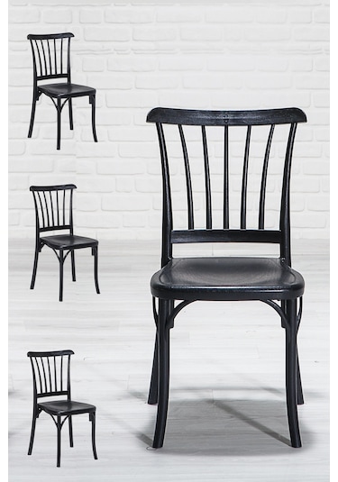 Violet Home Mutfak Sandalyesi 4 Adet Siyah