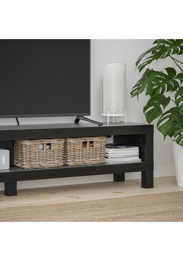 Tv Sehpası Lack 160 Cm Meridyendukkan 2 Raflı Tv Ünitesi, Televizyon Sehpası 160x35x36 Cm Venge Renk