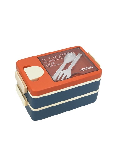 Lichen Bento Öğle Yemeği Kutusu, Çift Katmanlı Dikdörtgen Öğle