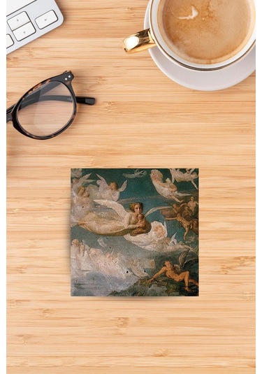 Doğaltaş Bardak Altlığı Uv Baskılı - Stone Coasters Çok Renkli