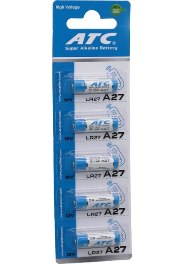 Atc Super Alkaline Battery A27 - 27a Lr27 Araç - Oto Kumanda Pili 12v 5li Kart 4741