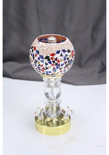 Kristal Taşlı Masa Abajuru Gece Lambası Yatak Başı Lambası Çok Renkli