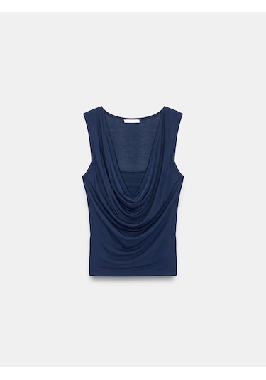 Dilvin 32895 Degaje Yaka Top-k.lacivert