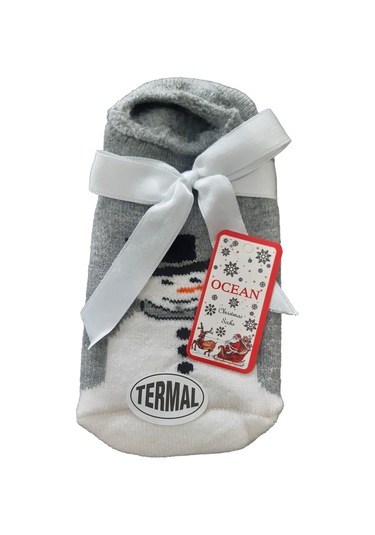 Kadın Erkek Termal Yılbaşı Çorabı Görünmez Kalın Sıcak Hediyelik 001