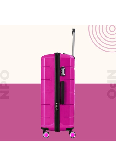 Npo Diamond Pp Polipropilen Büyük Boy Kırılmaz Valiz - Fuşya