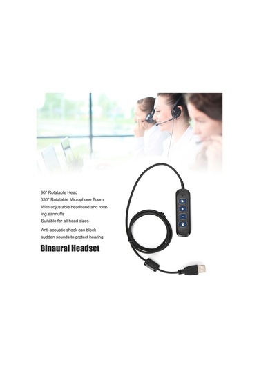 H901 Usb Konnektörlü Qd Kablo Adaptörü Ayarlanabilir Ses Çağrı Merkezi Kulaklık Adaptörü 3,5 Mm Kulaklık Ekipmanı İçin Mavi