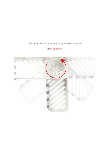 Gri Mengnı Dönebilen Banyo Rafları Duş Şampuanı Tutucu Mutfak Düzenleyici Köşe Duvar Rafı Depolama Rafı Banyo Aksesuarları Gri