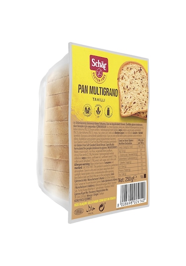 Schar Pan Multigrano Ketenli Glutensiz Ayçekirdekli Ekmek 8 x 250 G
