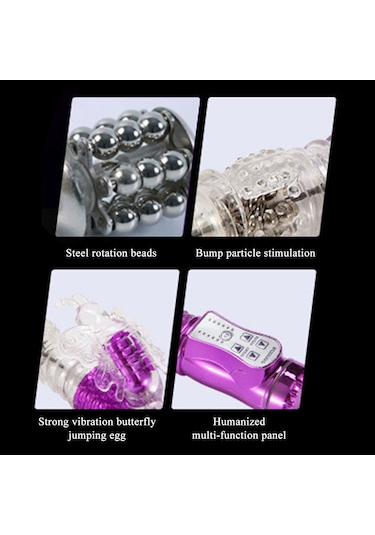 Yunboo Kadınlar İçin 36 Frekanslı Şarjlı Titreşimli Masaj Aleti - Mor Renk Çok Renkli