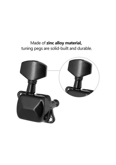 Trendooze Yüksek Performanslı 6 Saplı Elektro Gitar Akort Anahtarı, Siyah, Pratik Kurulum