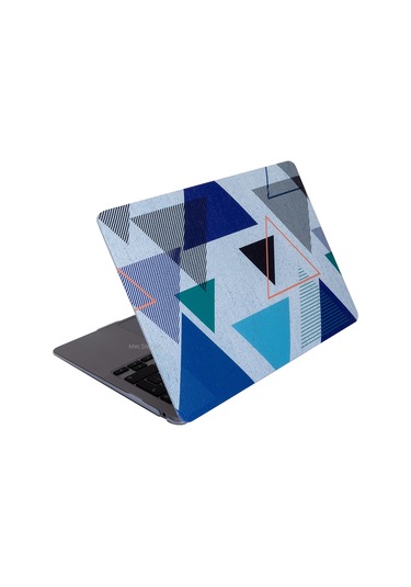 Macbook Air Kılıf 13.6 İnç M2-m3 Tangram01nl Touchıd'li Air M2-m3 13.6" A2681 A3113 İle Uyumlu Lacivert Mavi