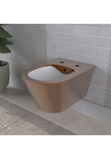 Lucco Asma Klozet İçi Beyaz Dışı Komple Bronz