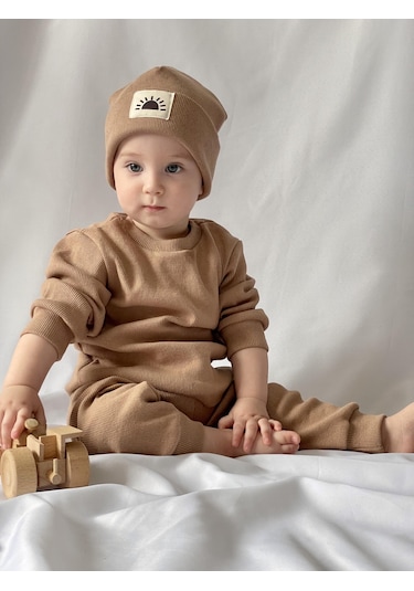 MiaBaby Bereli Üçlü Takım 001 Kahverengi