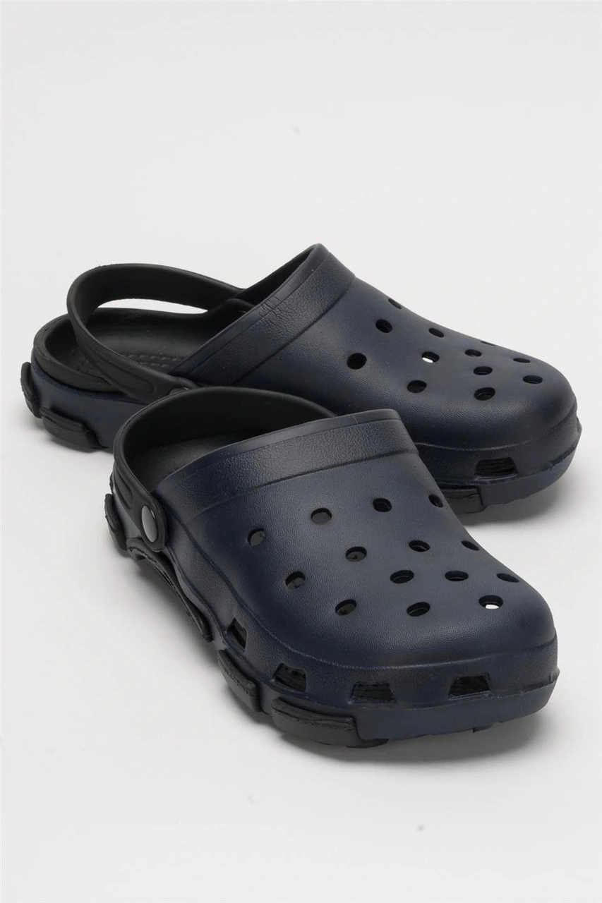 Unisex Çift Tabanlı Ortopedik Hemşire Doktor Aşçı Laboratuvar Deniz Havuz Terliği Sandalet Lacivert - Siyah Lacivert - Siyah