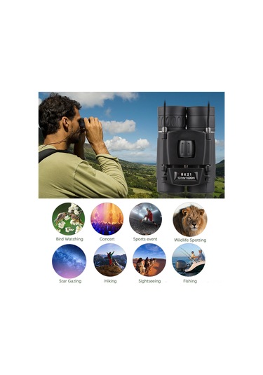 Suofeng Kompakt Katlanabilir 8x21 Mini Binokül, Hafif Ve Taşınabilir, Net Görüntü, Kuş İzleme, Seyahat, Konser İçin Yetişkin Ve Çocuklar İçin