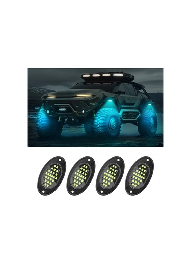 4pcs 24led Kaya Lamba Kiti Offroad Kamyon Suv 4x4 Atv Araba Atmosferi Lamba İce Blue 1 Piece Set