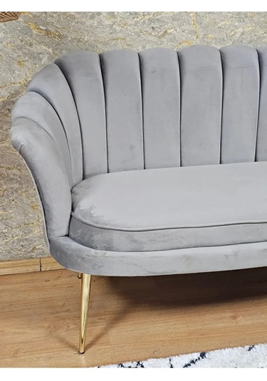 İkili İstiridye Gold Kaplama Sivriltme Ayak Çay Seti Koltuk İkili Çok Renkli