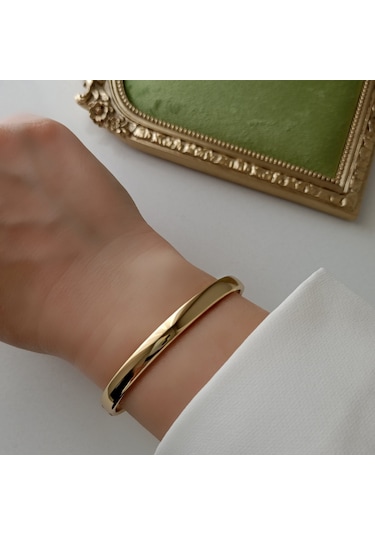 Lente Aksesuar Xuping Gold Ajda Model Kelepçe Bilezik 5mm Altın - Gold