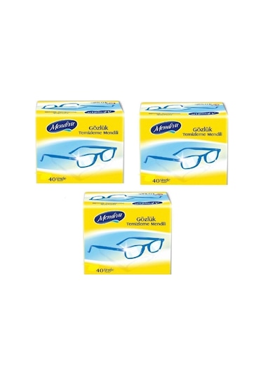 Mira Mendiva Gözlük Cam Ekran Kask Temizleme Mendili 40'Lı 3 Kutu (120 Adet)